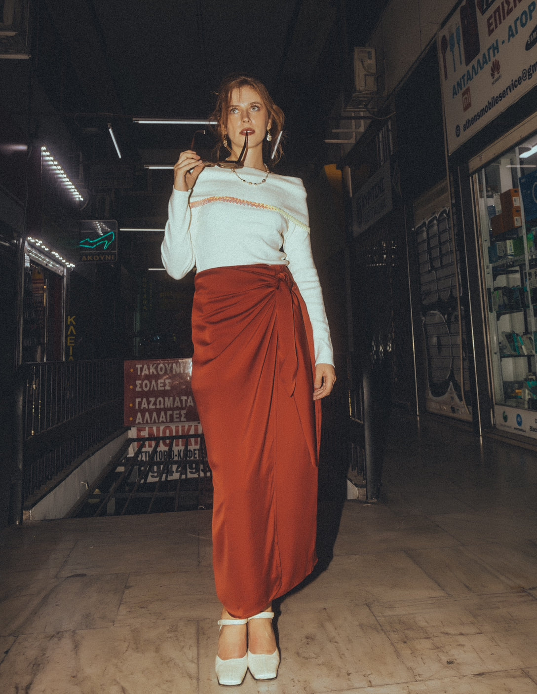 “Rosie” skirt in cognac