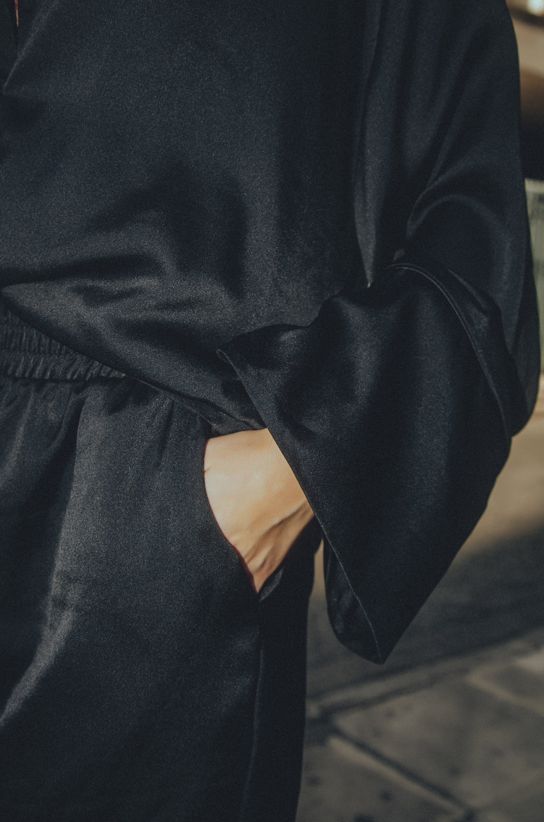 “Myrtle” satin pants in black