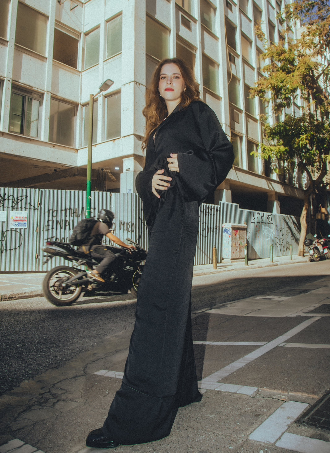 “Myrtle” satin pants in black