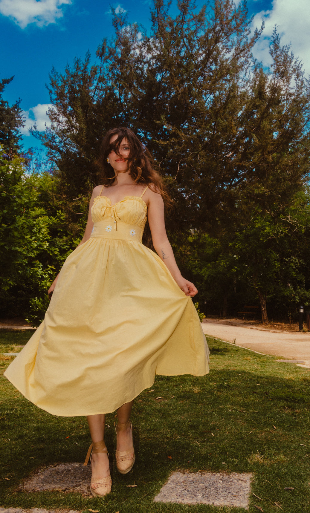 Lavender dress in yellow