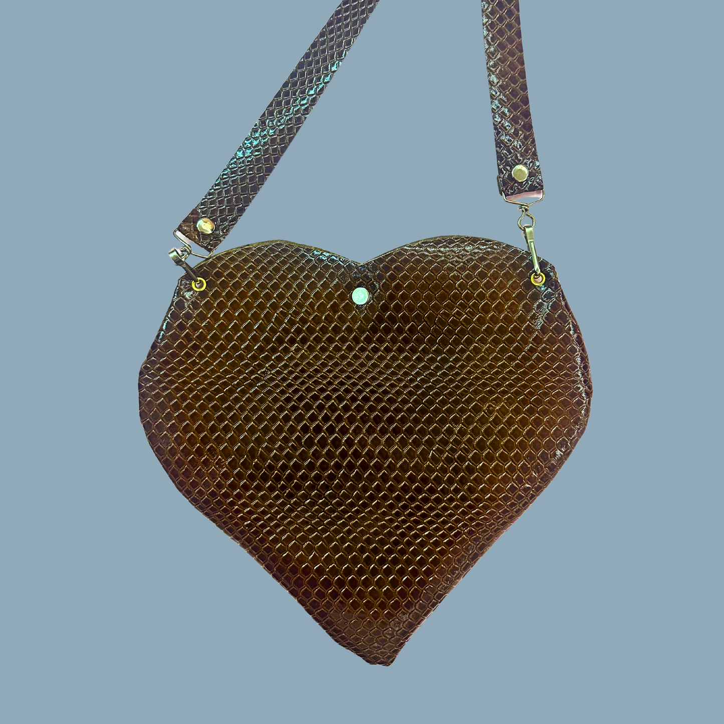 “Luv” mini bag in brown snake