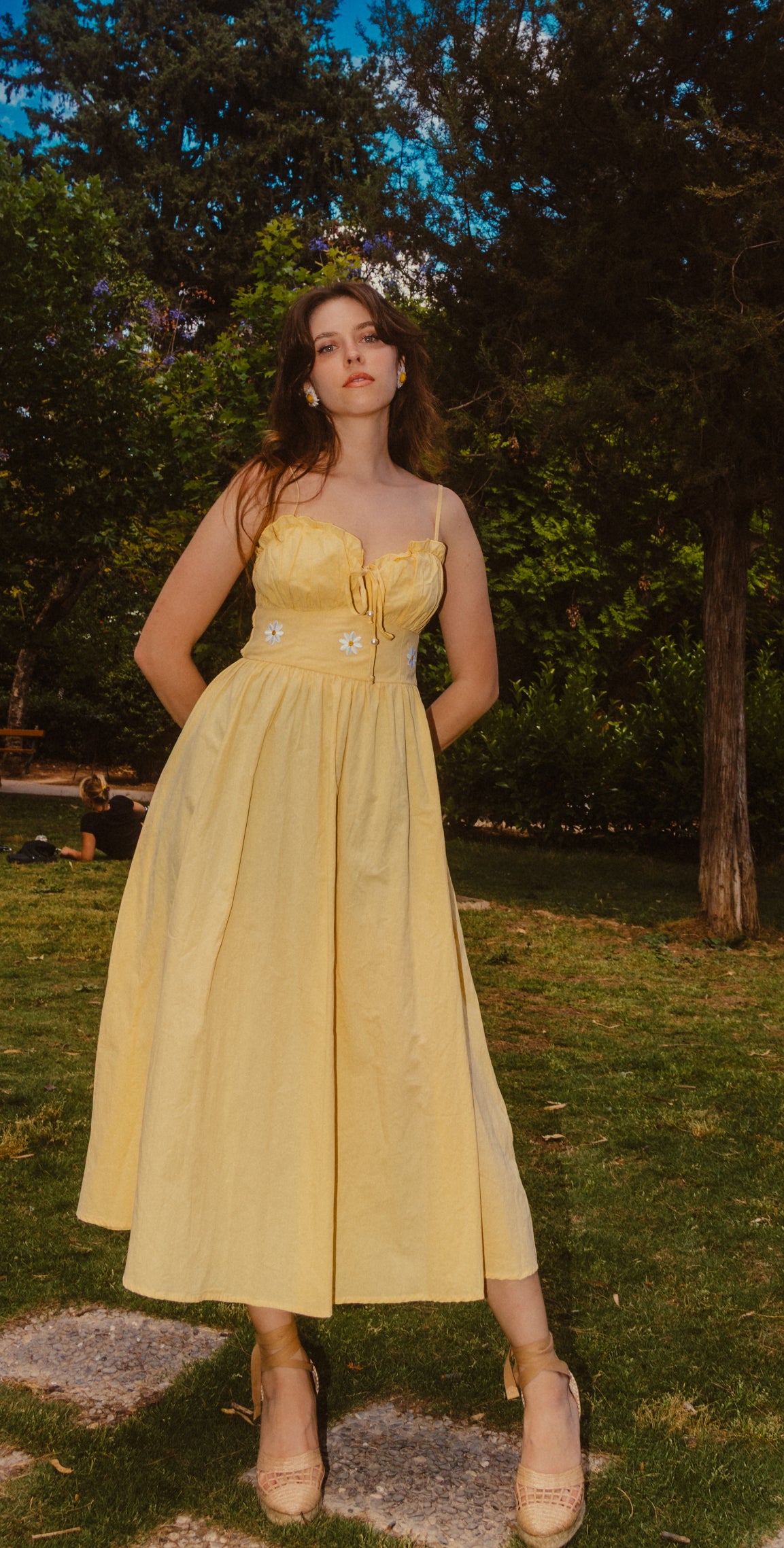 Lavender dress in yellow