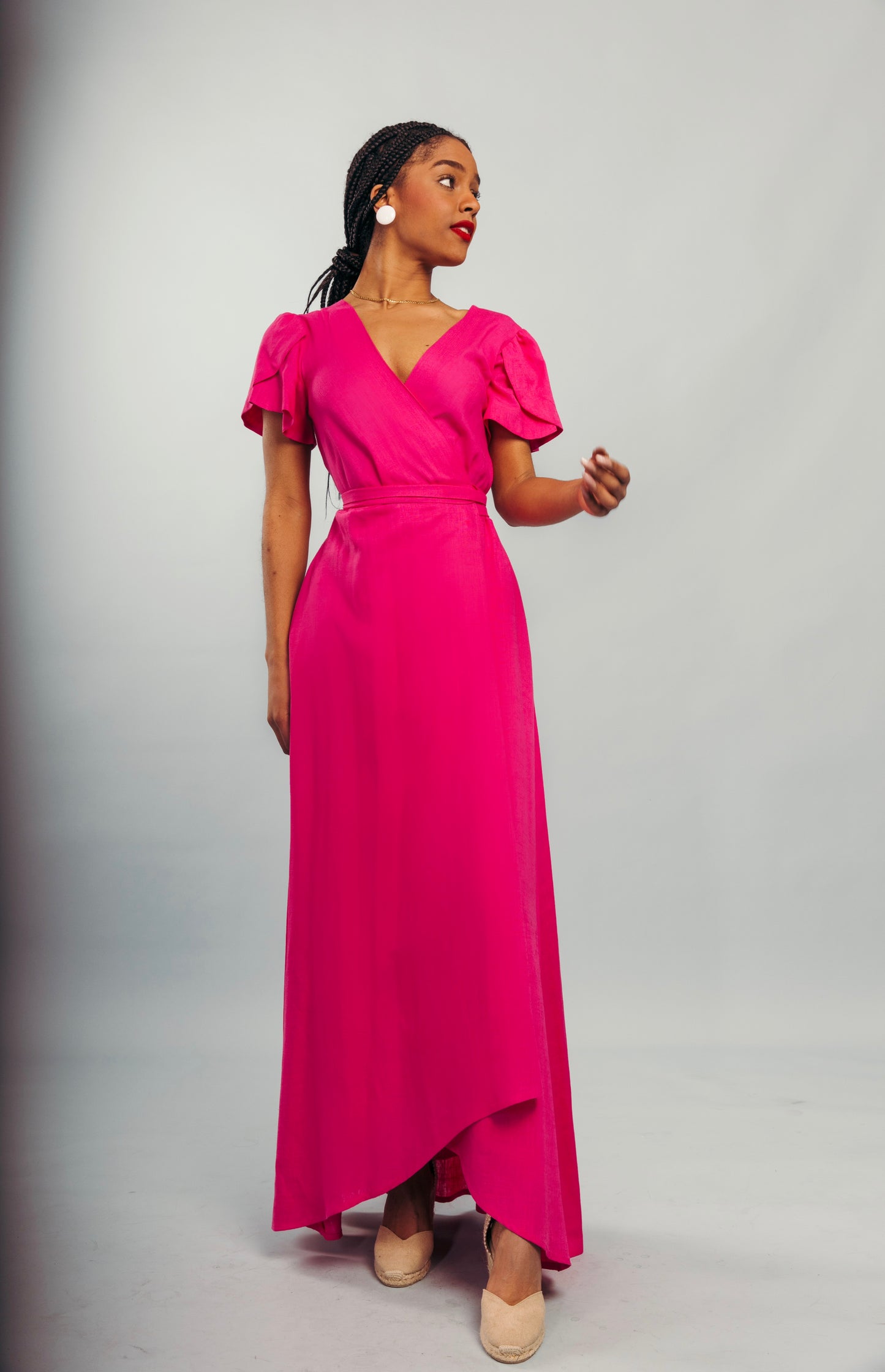 “Cecilia” dress in hot pink