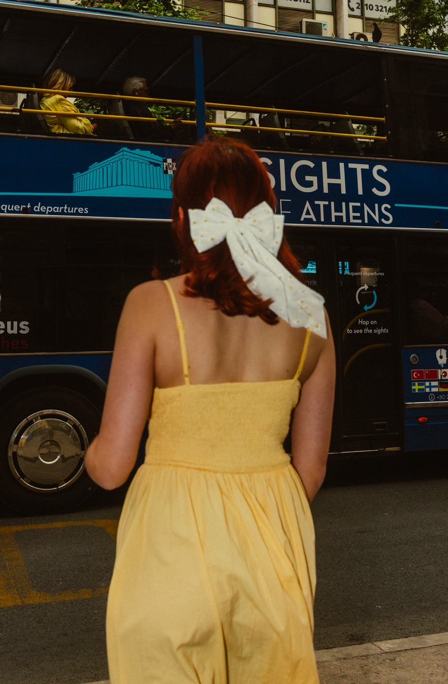 Lavender dress in yellow