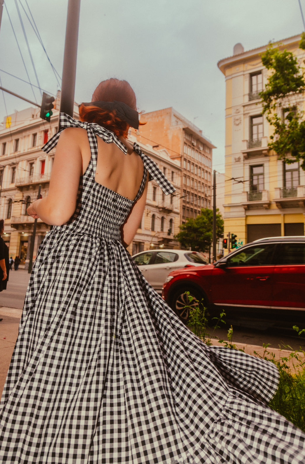 Lily of the valley in black plaid