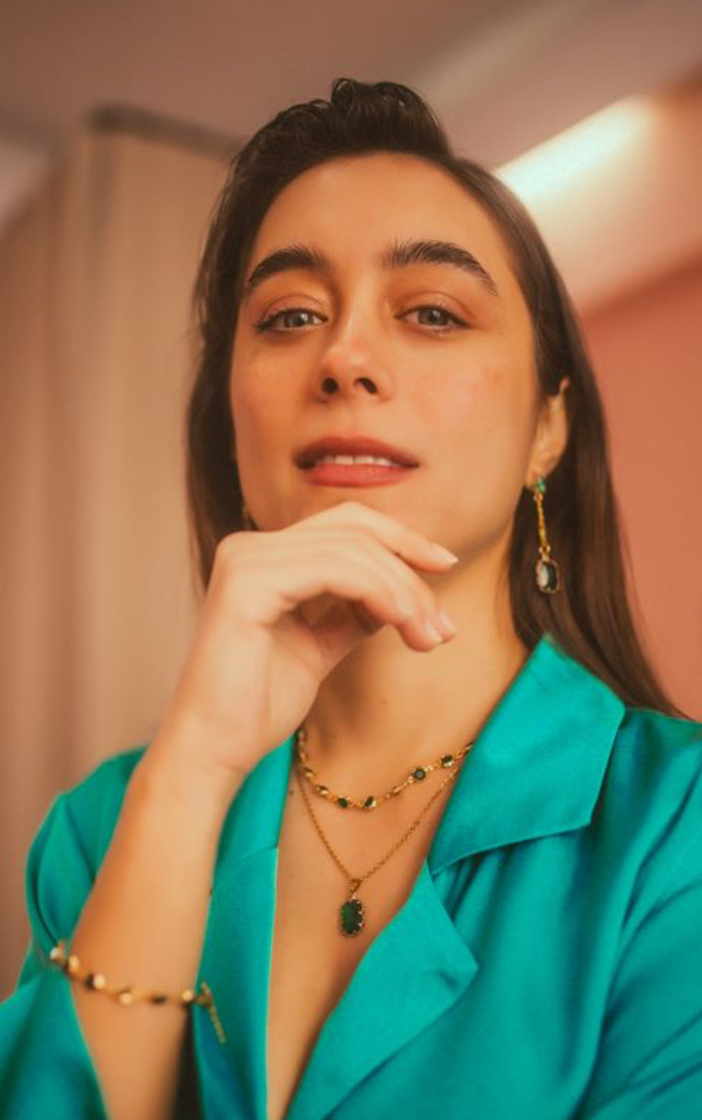 “Emerald Dalia” necklace