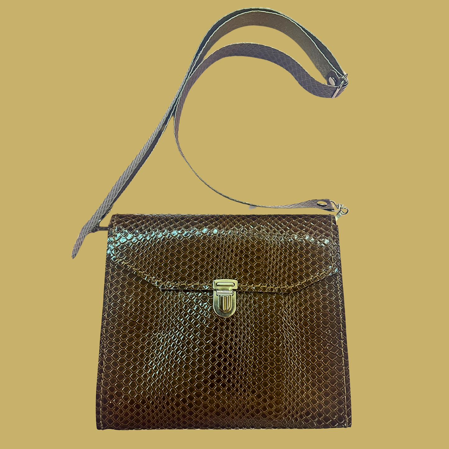 “Emma” bag in brown snake
