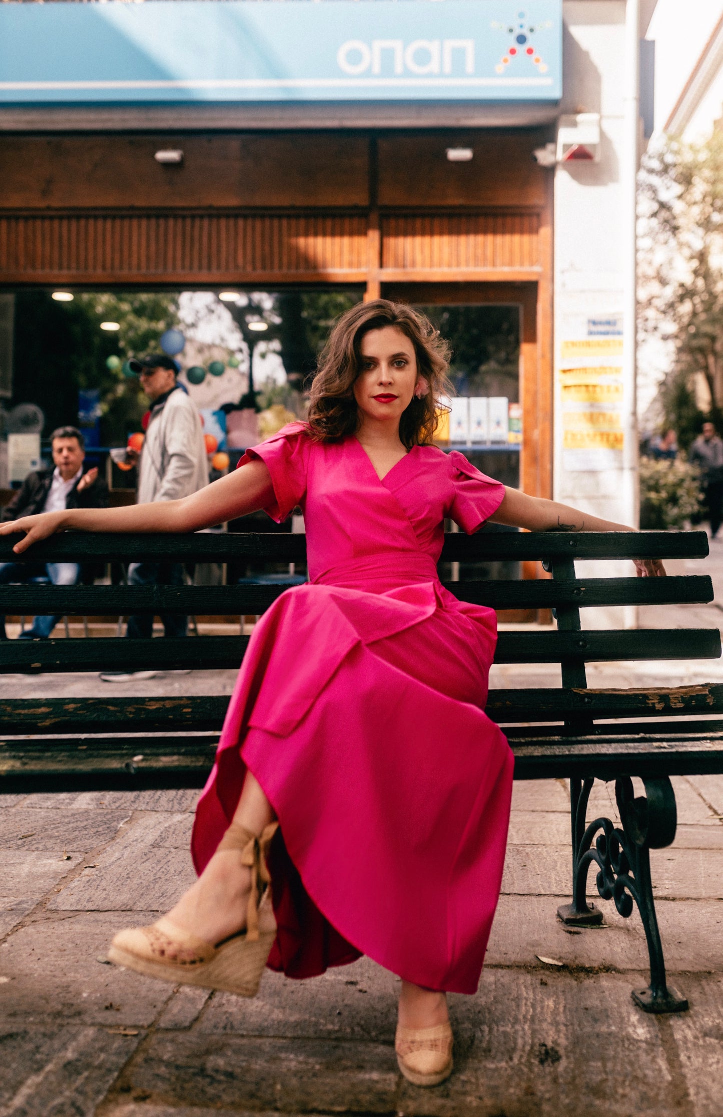“Cecilia” dress in hot pink