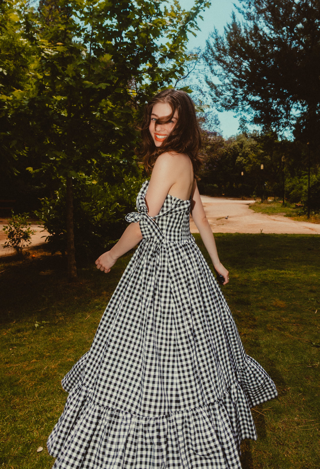 Lily of the valley in black plaid