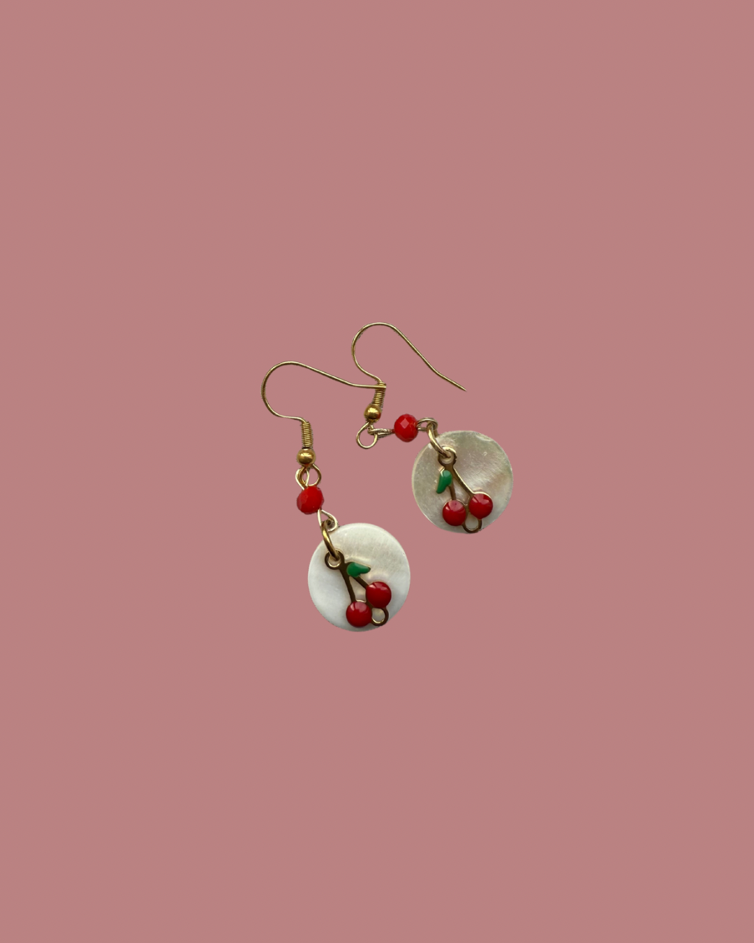 “Cherries with twist” earrings