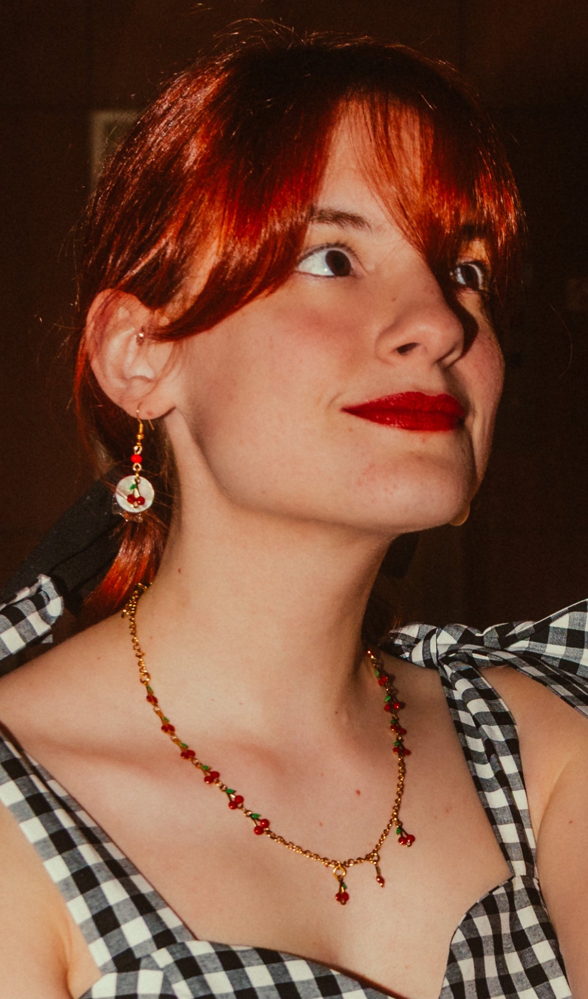 “Cherries with twist” earrings