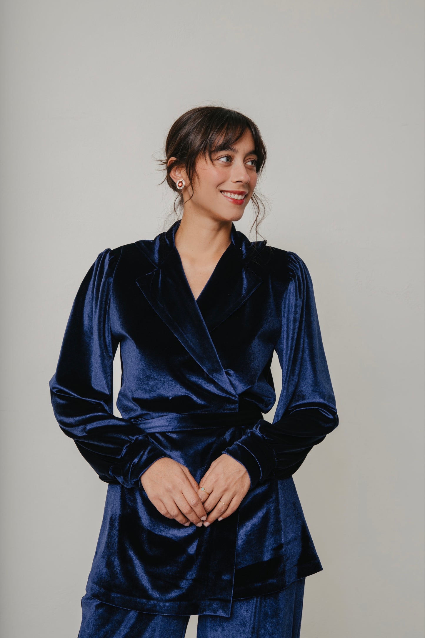 “Poinsettia” Jacket Blue