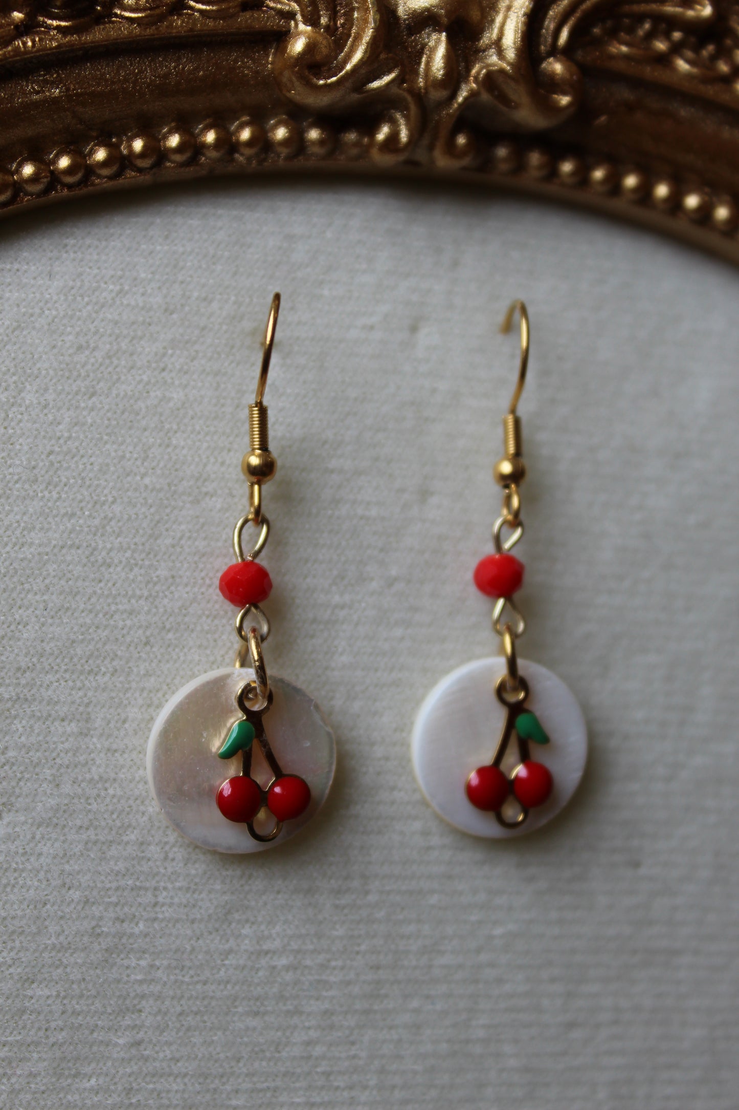 “Cherries with twist” earrings
