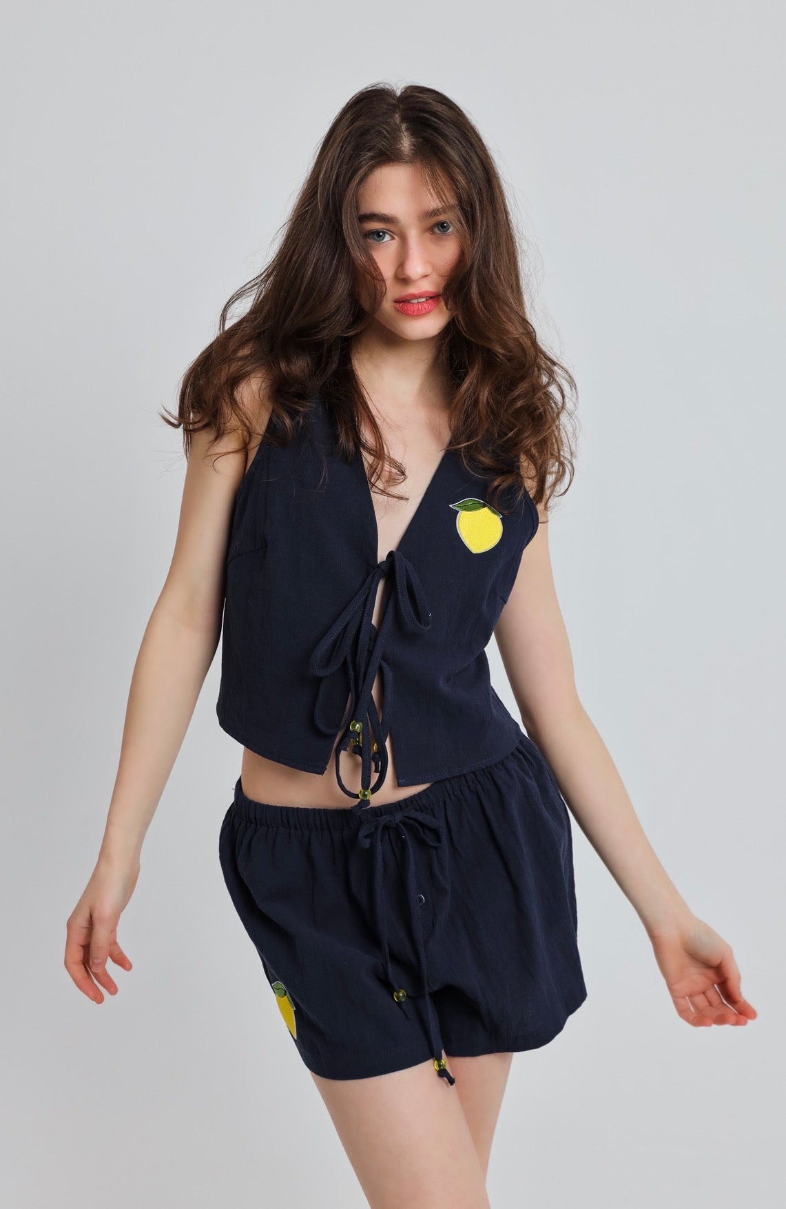 “Daffodil” vest in blue