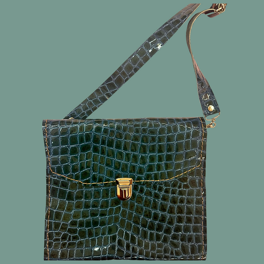 “Emma” bag in green croco