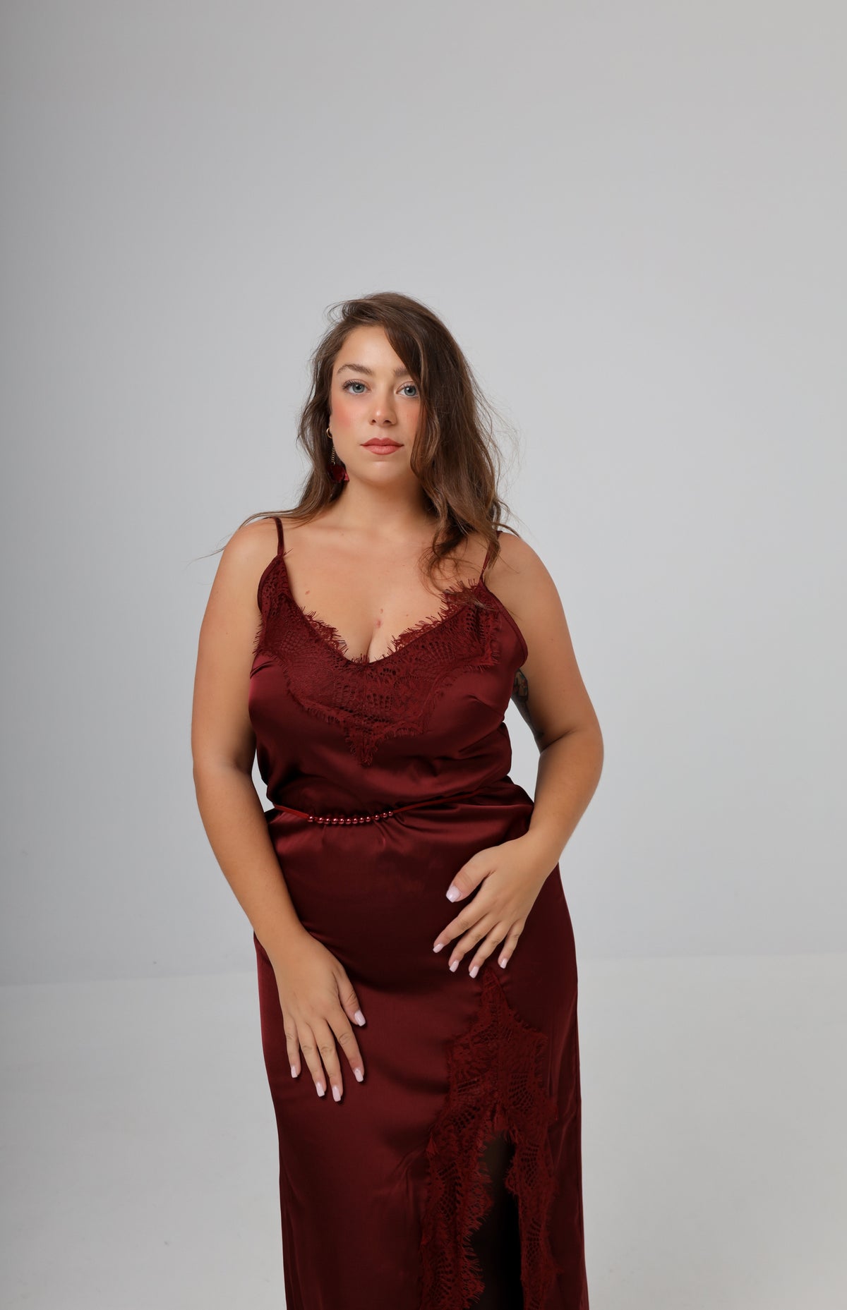 “Fern” dress in burgundy