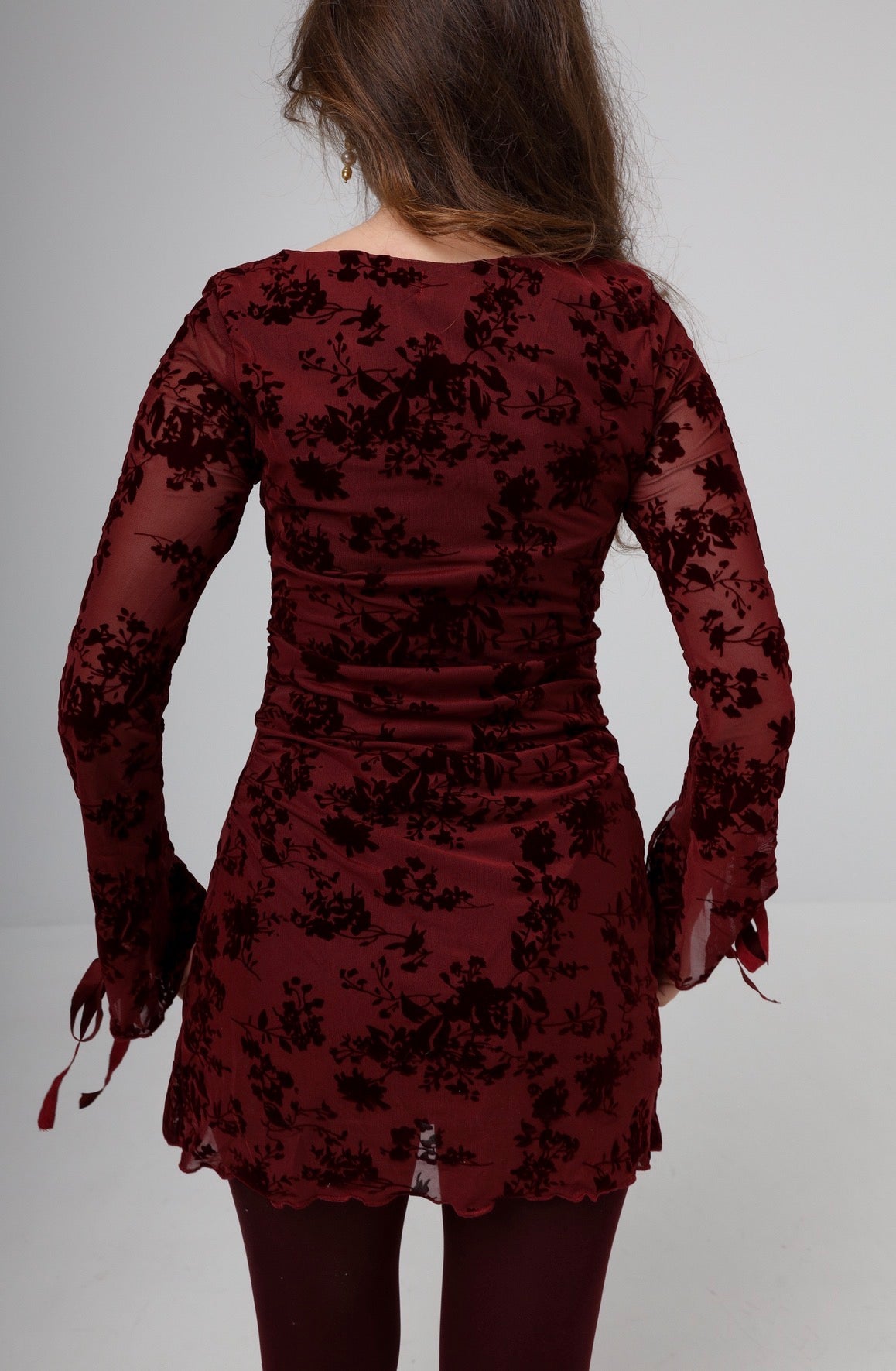 “Indigo” dress in burgundy