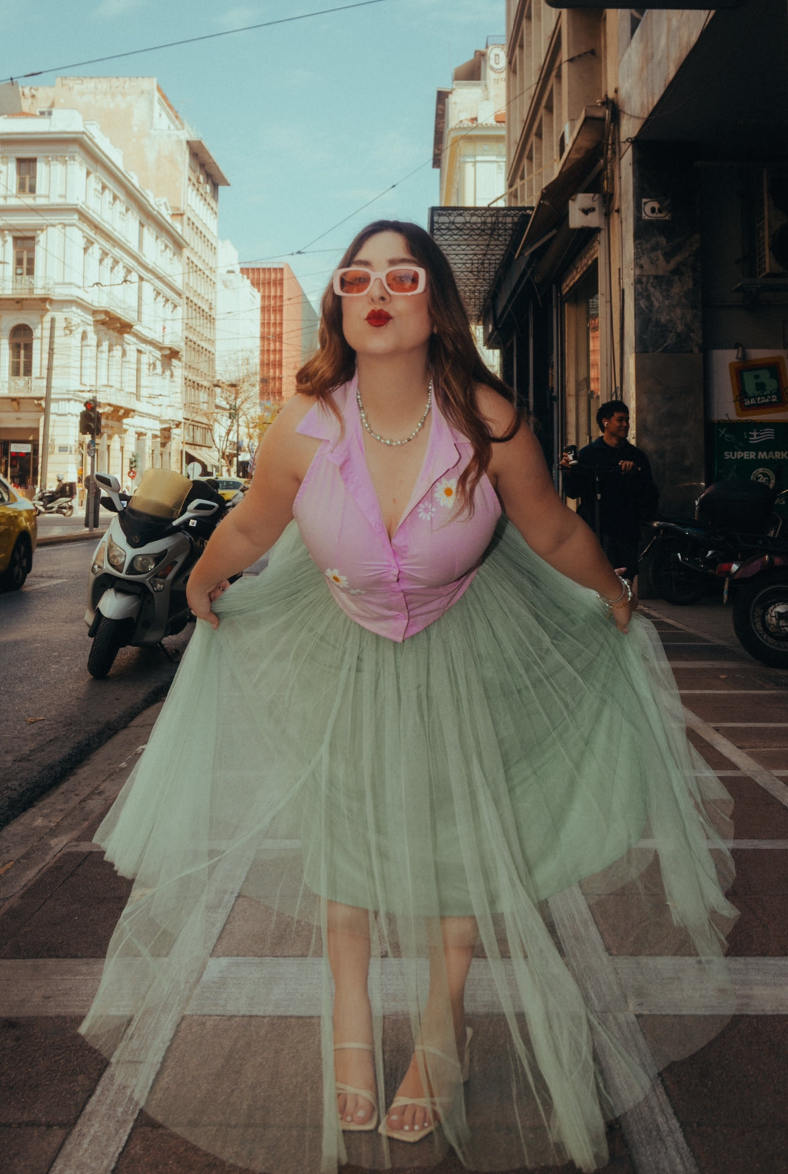 Hydrangea skirt in mint