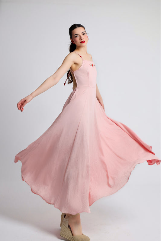 “Coral” dress in light pink