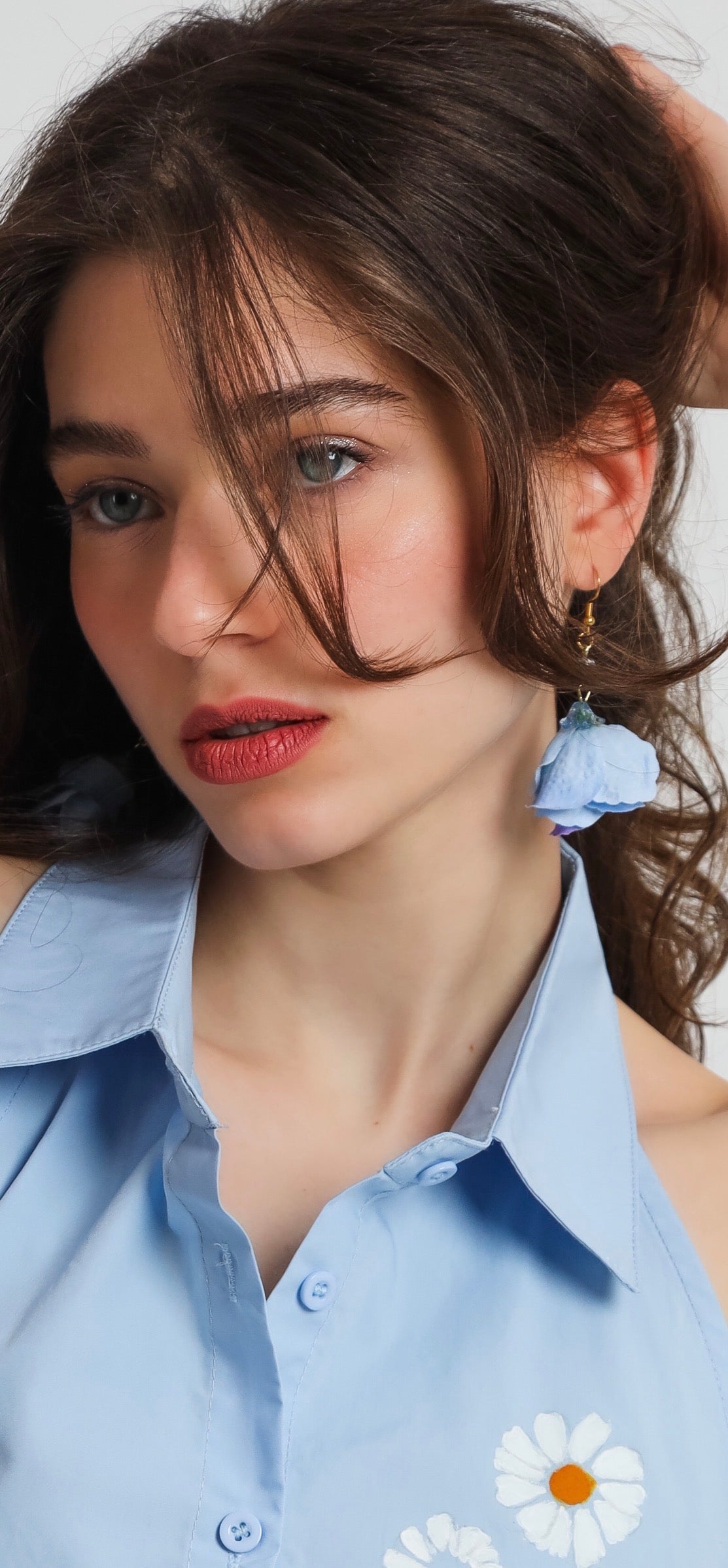 “Blue rose” earrings