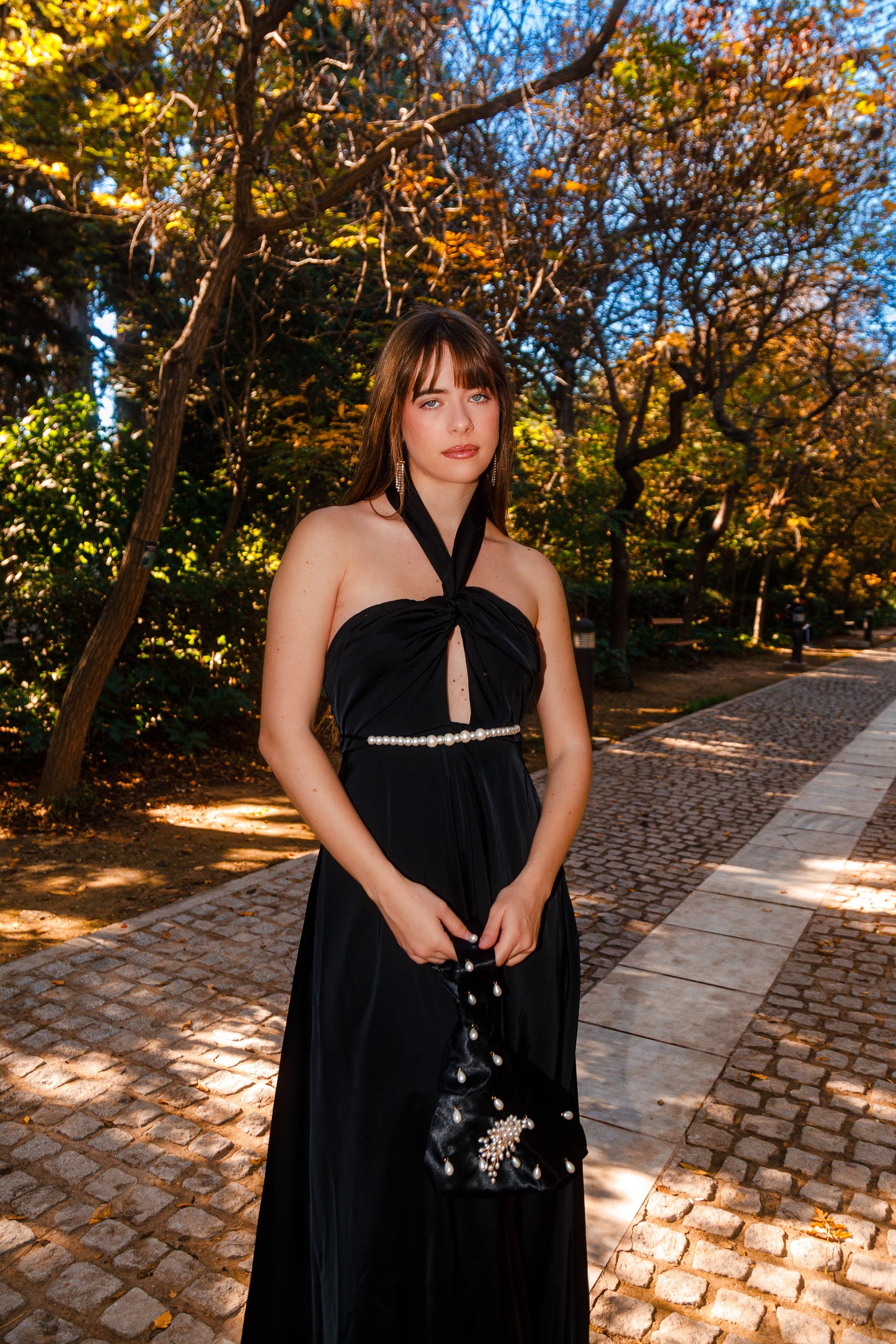 Christmas Rose dress in black