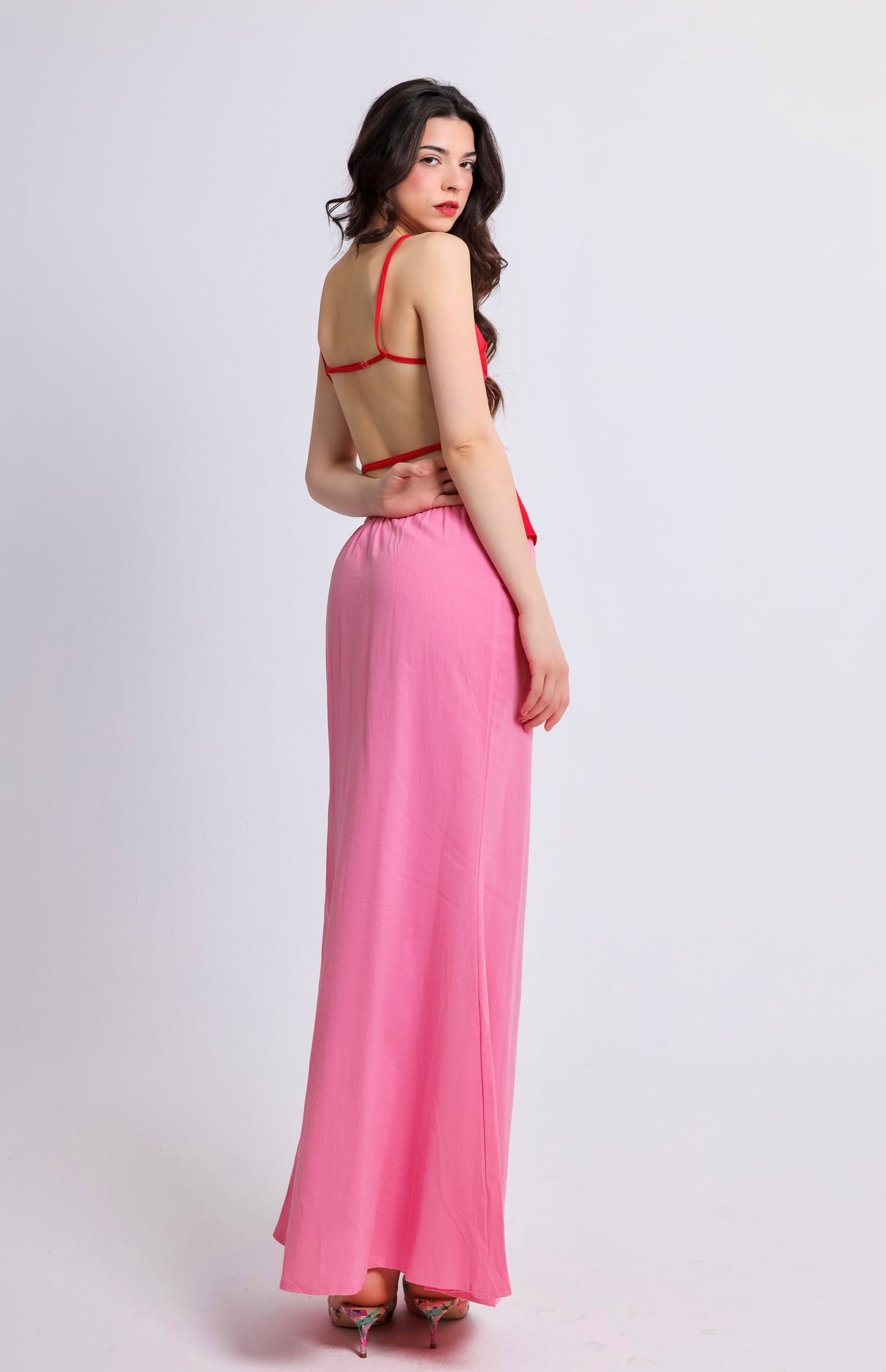 “Bougainvillea” skirt in bubble gum pink