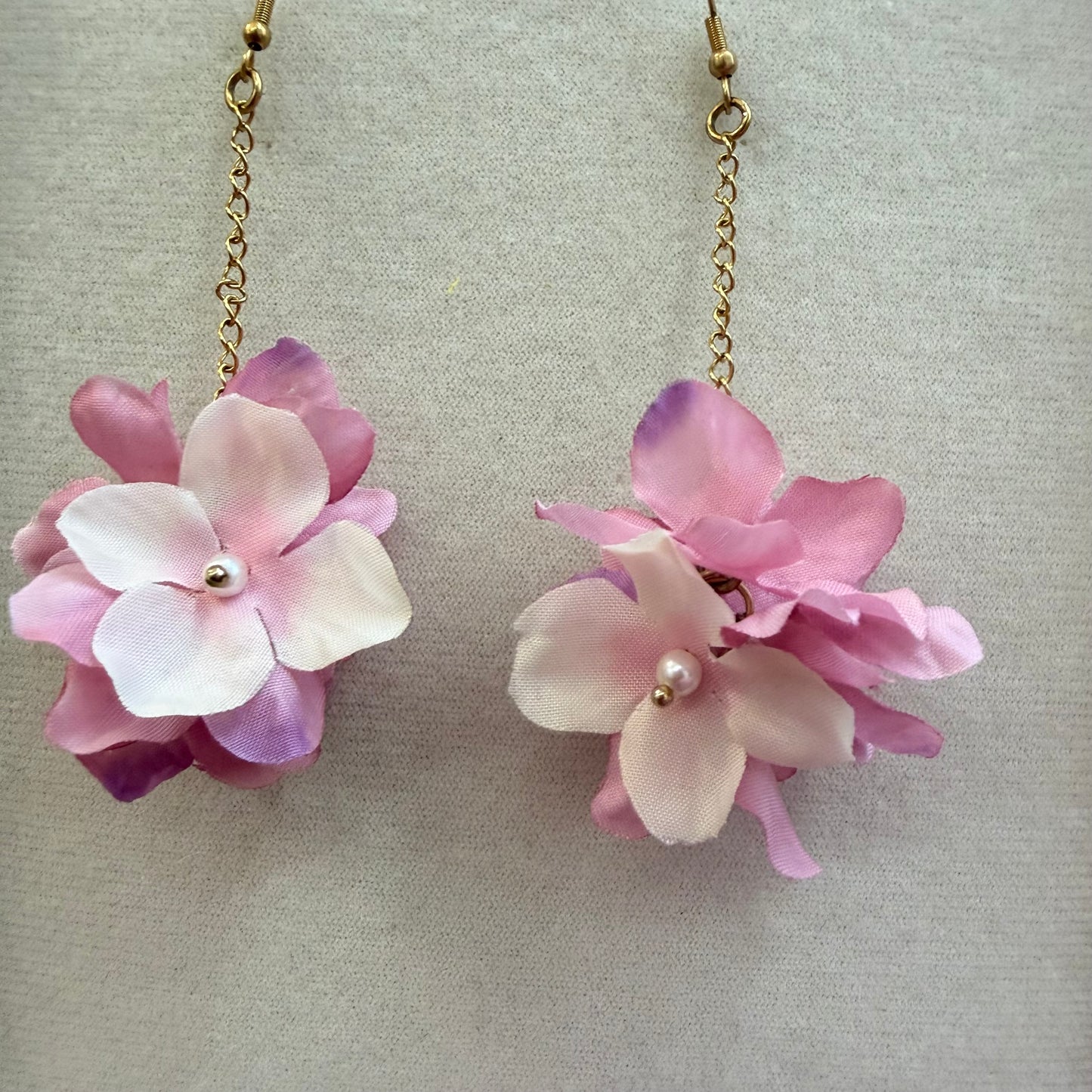 “Pink Hydrangea” earrings