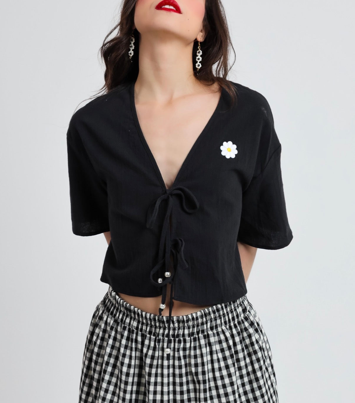 “Helianthus” top in black