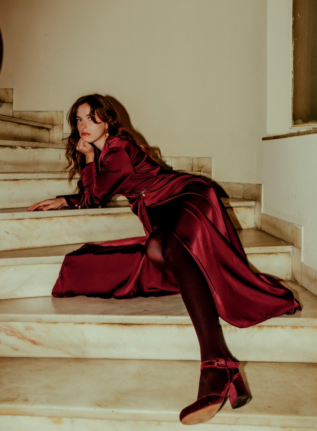 Violeta dress in burgundy