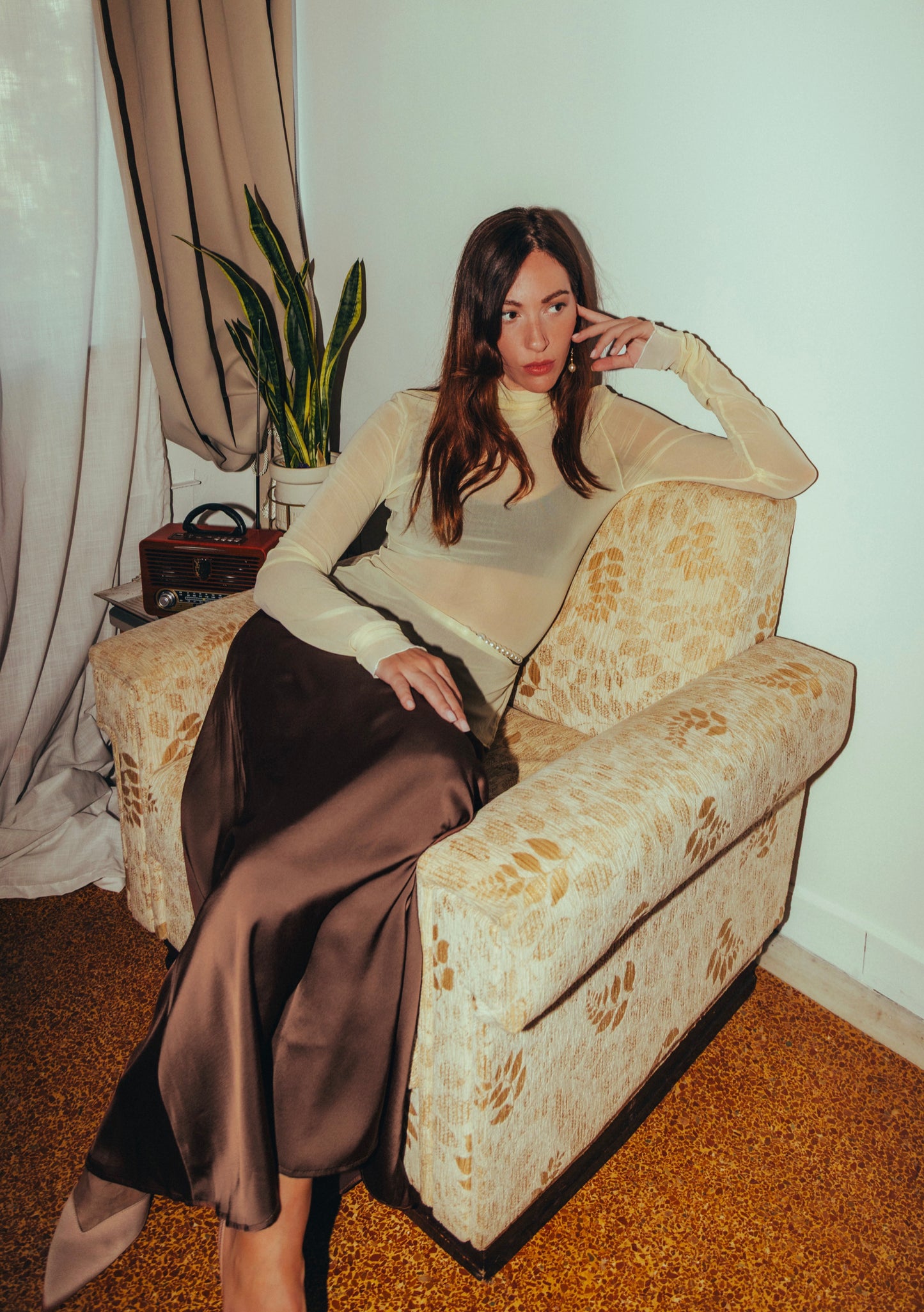 Zephyranth skirt in chocolate brown