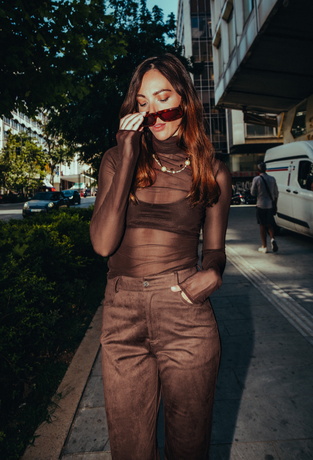 Freesia top in brown