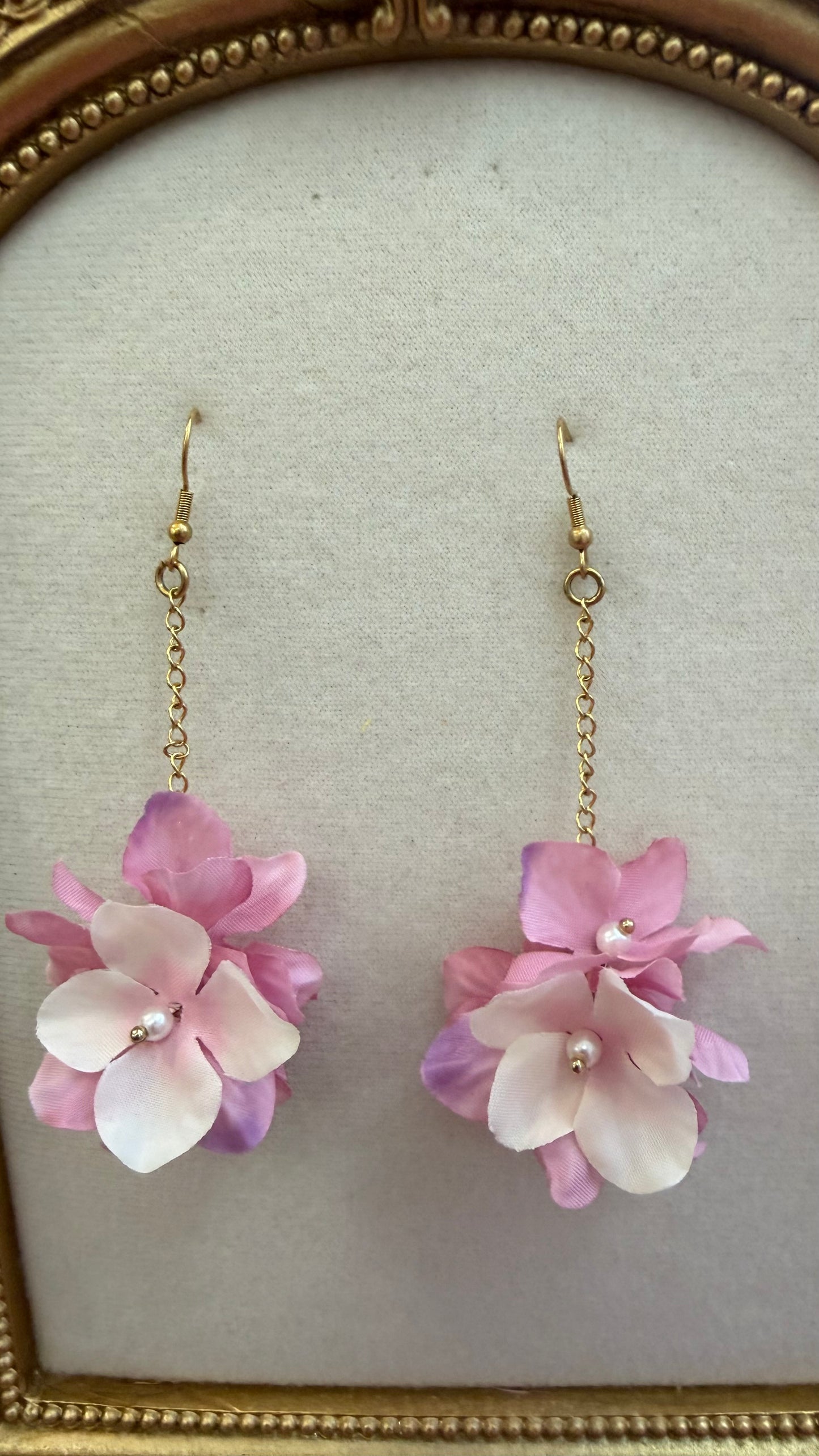 “Pink Hydrangea” earrings