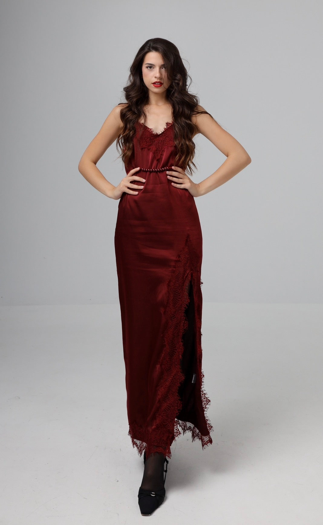 “Fern” dress in burgundy