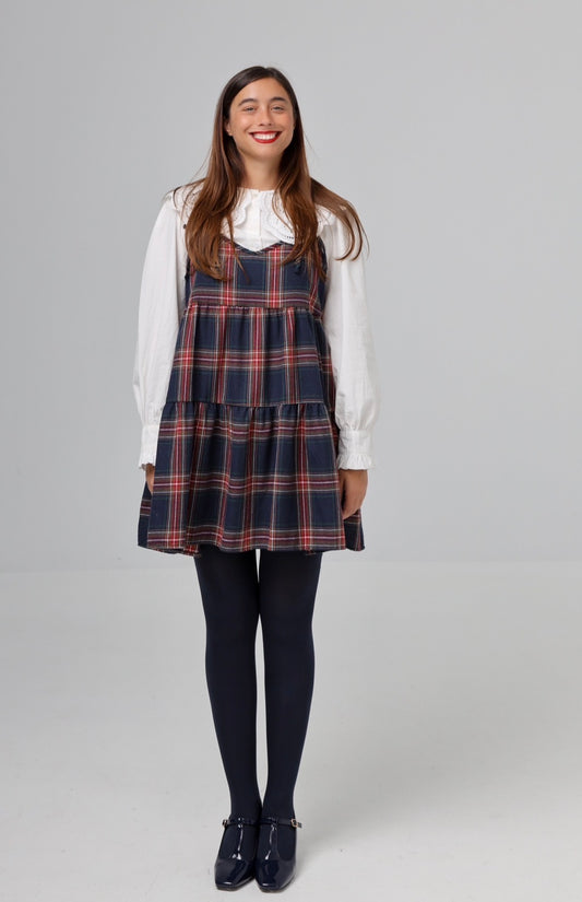 “Heather” dress in blue plaid