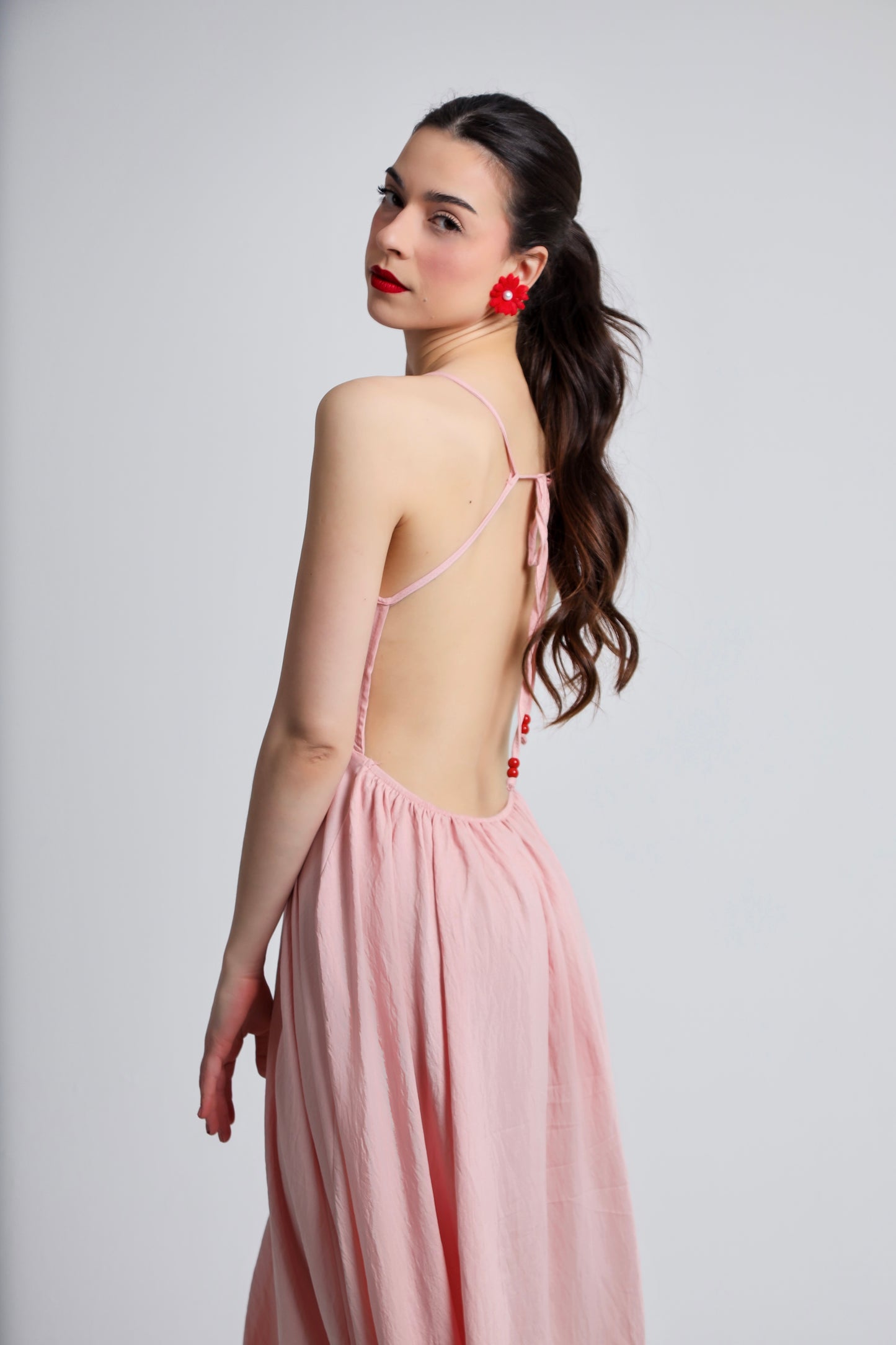 “Coral” dress in light pink