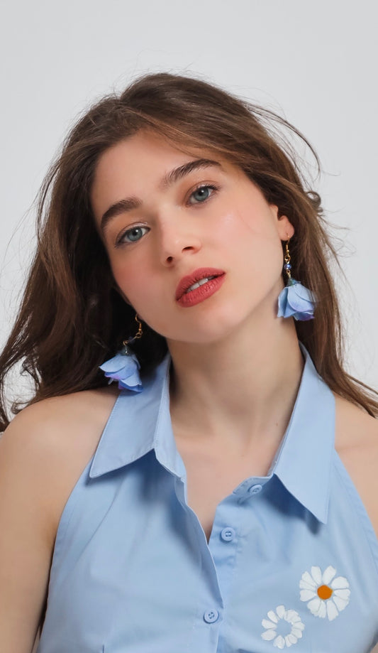 “Blue rose” earrings