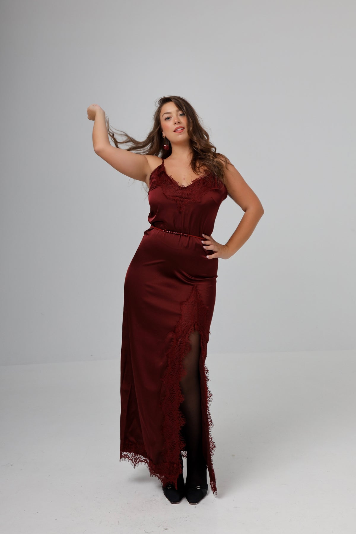 “Fern” dress in burgundy