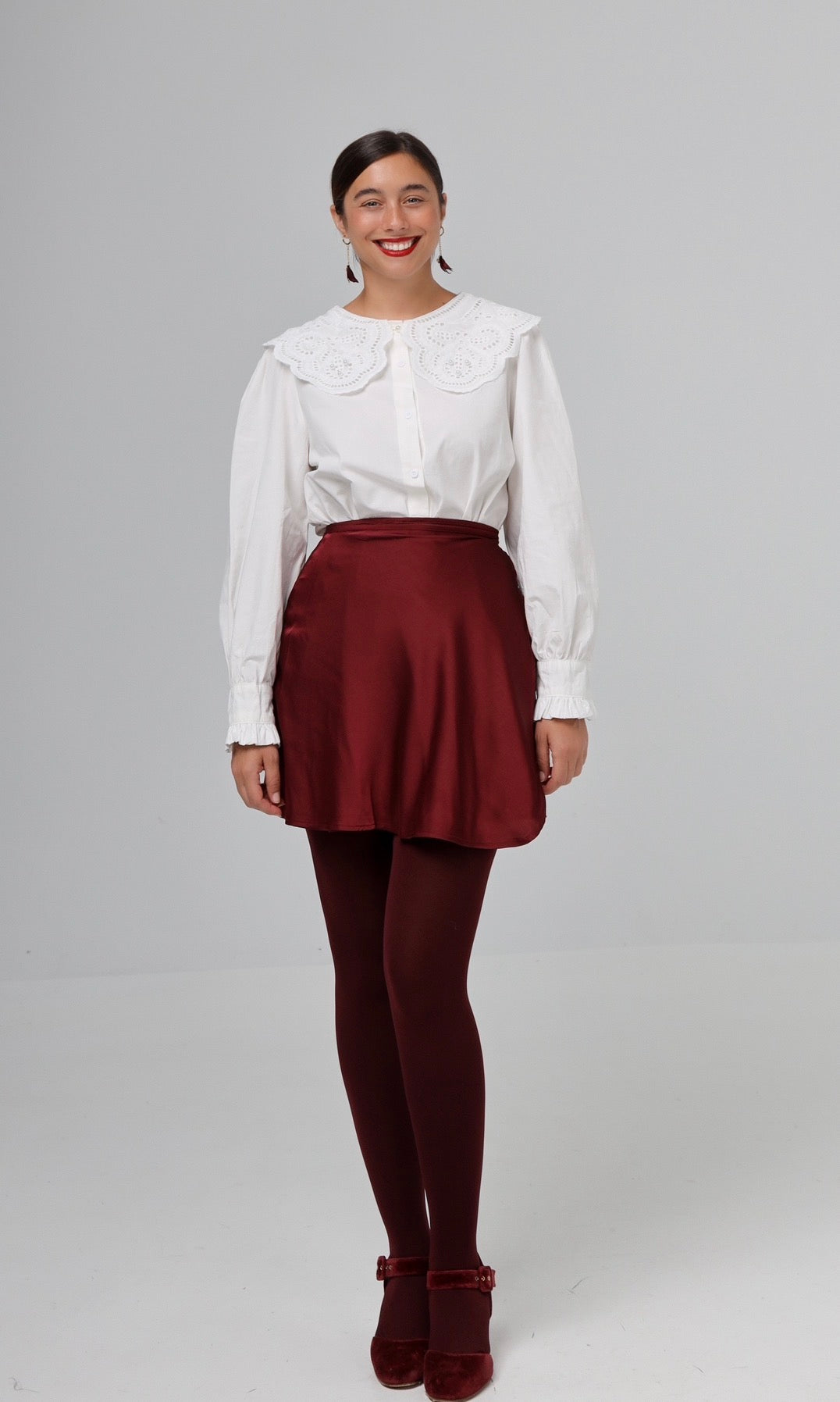 “Linnea” skirt in burgundy