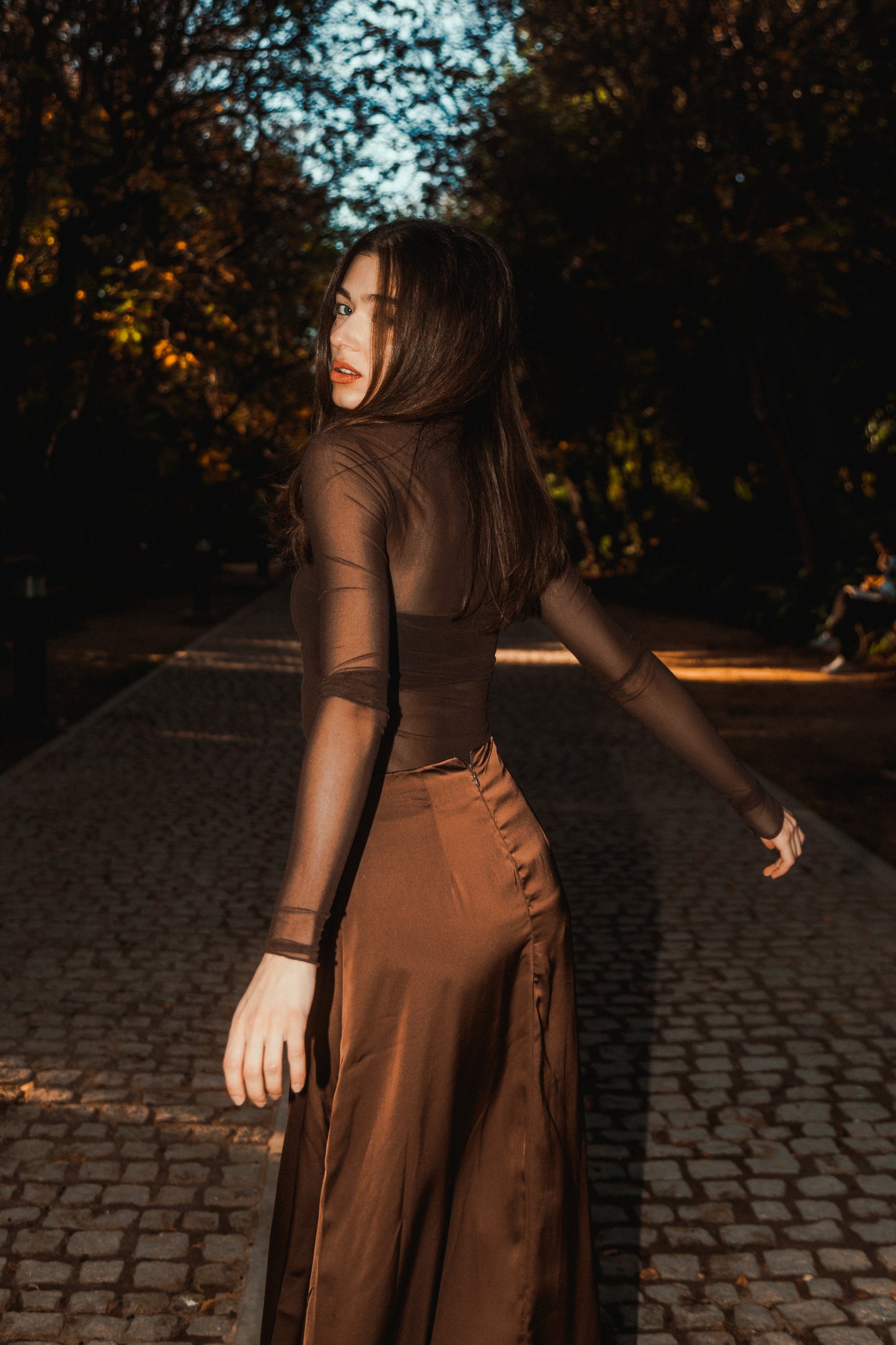 Freesia top in brown