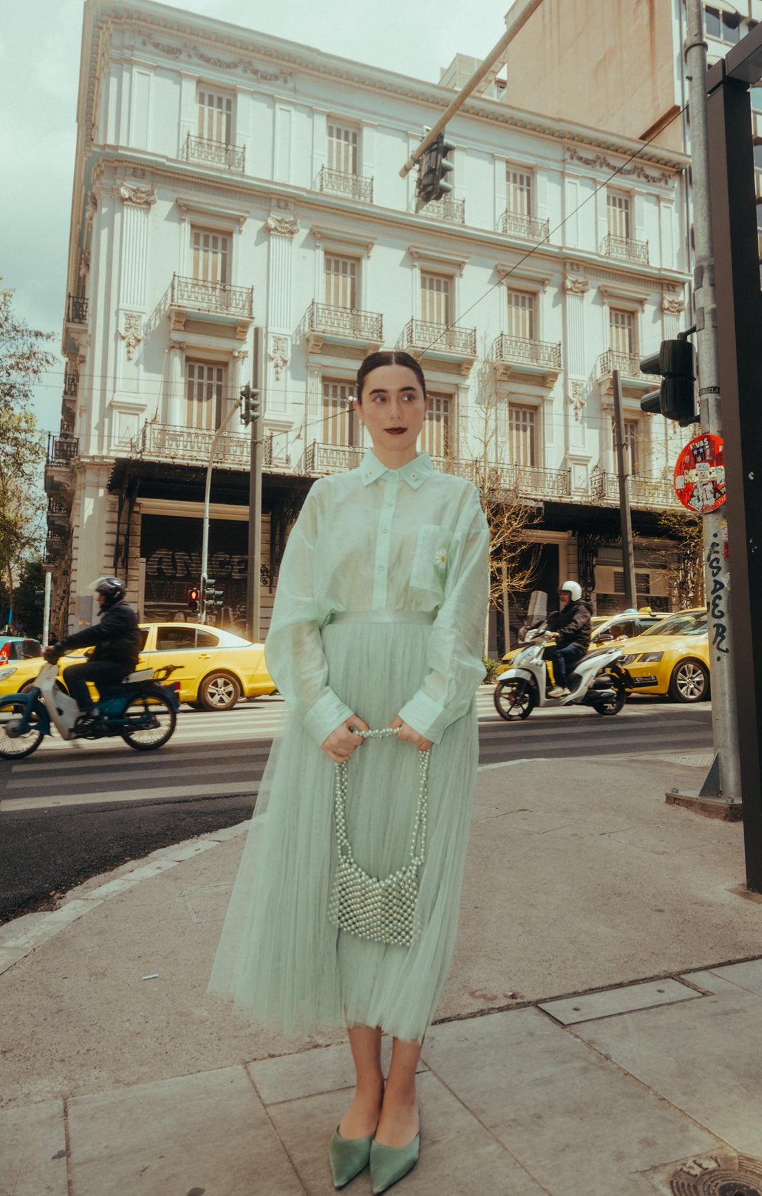 Hydrangea skirt in mint