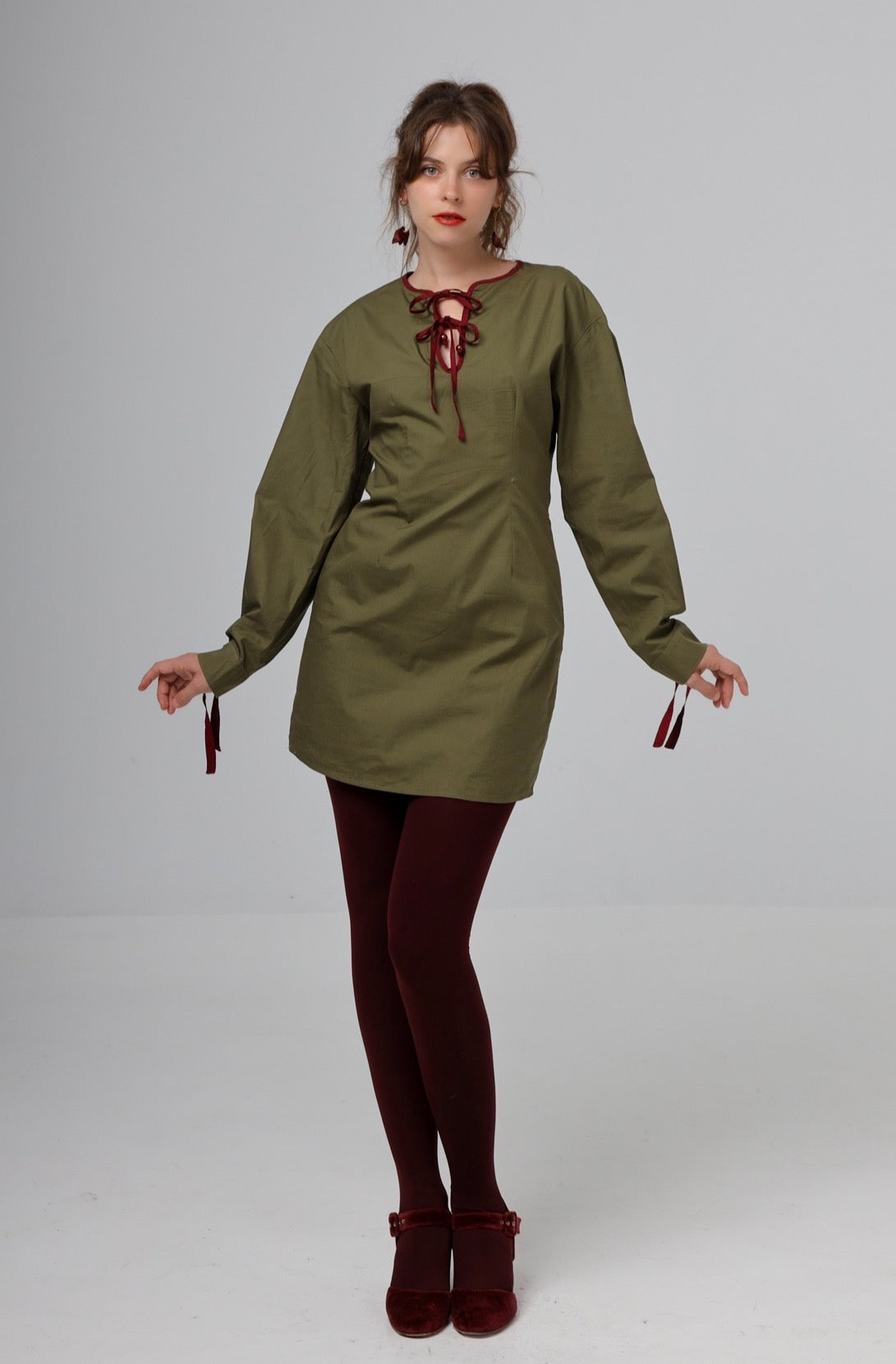 “Tiger lily” dress in khaki green