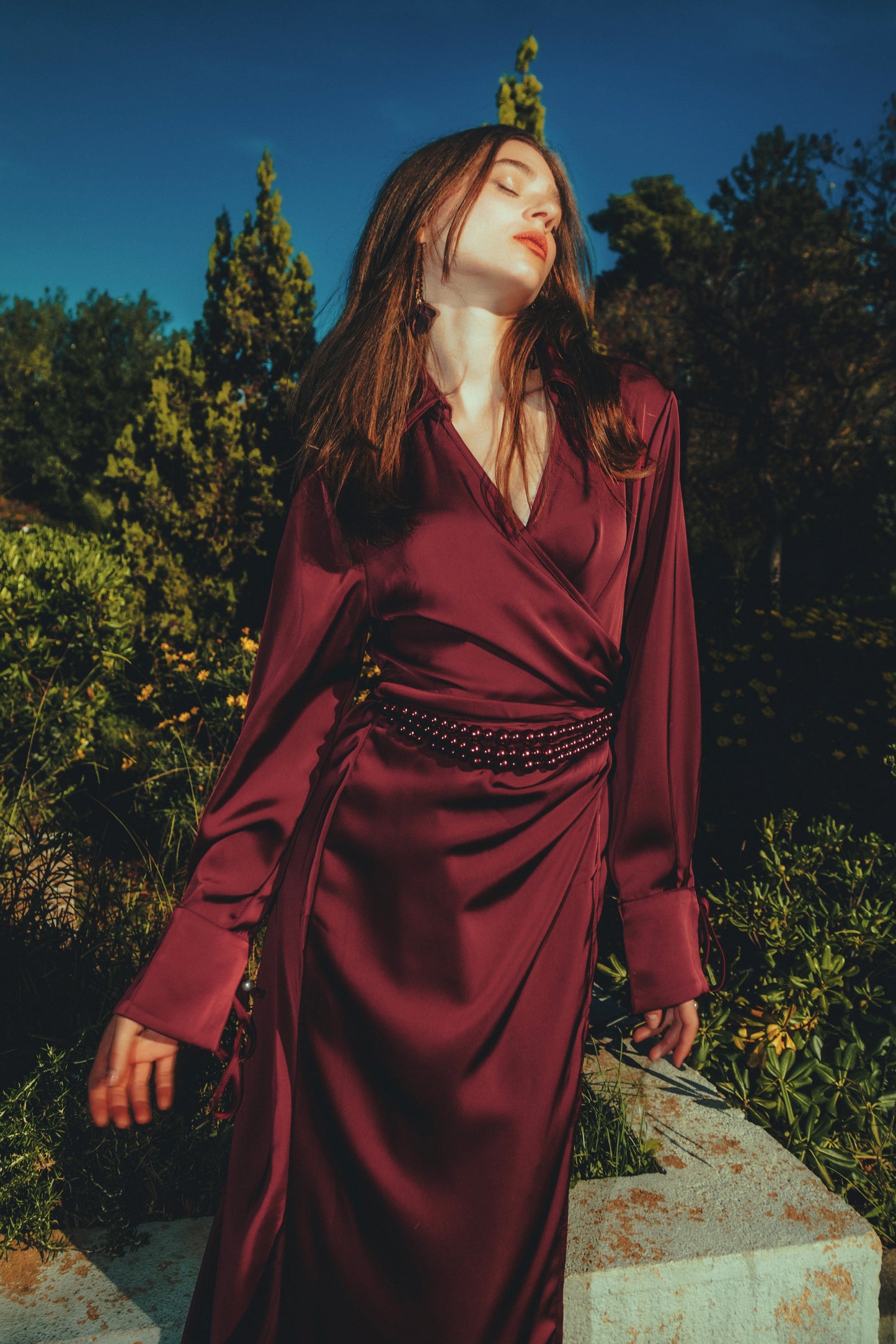 Violeta dress in burgundy