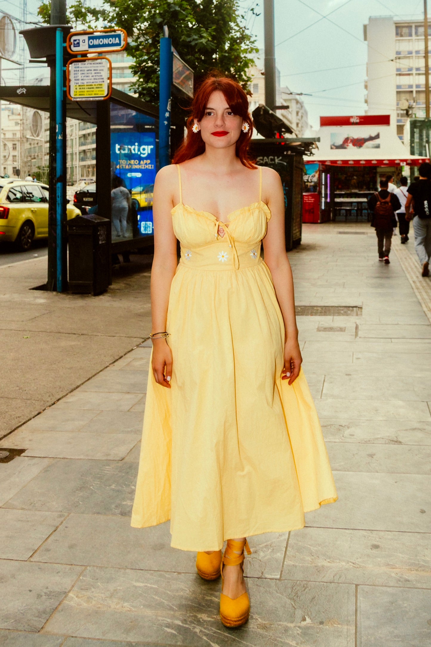 Lavender dress in yellow