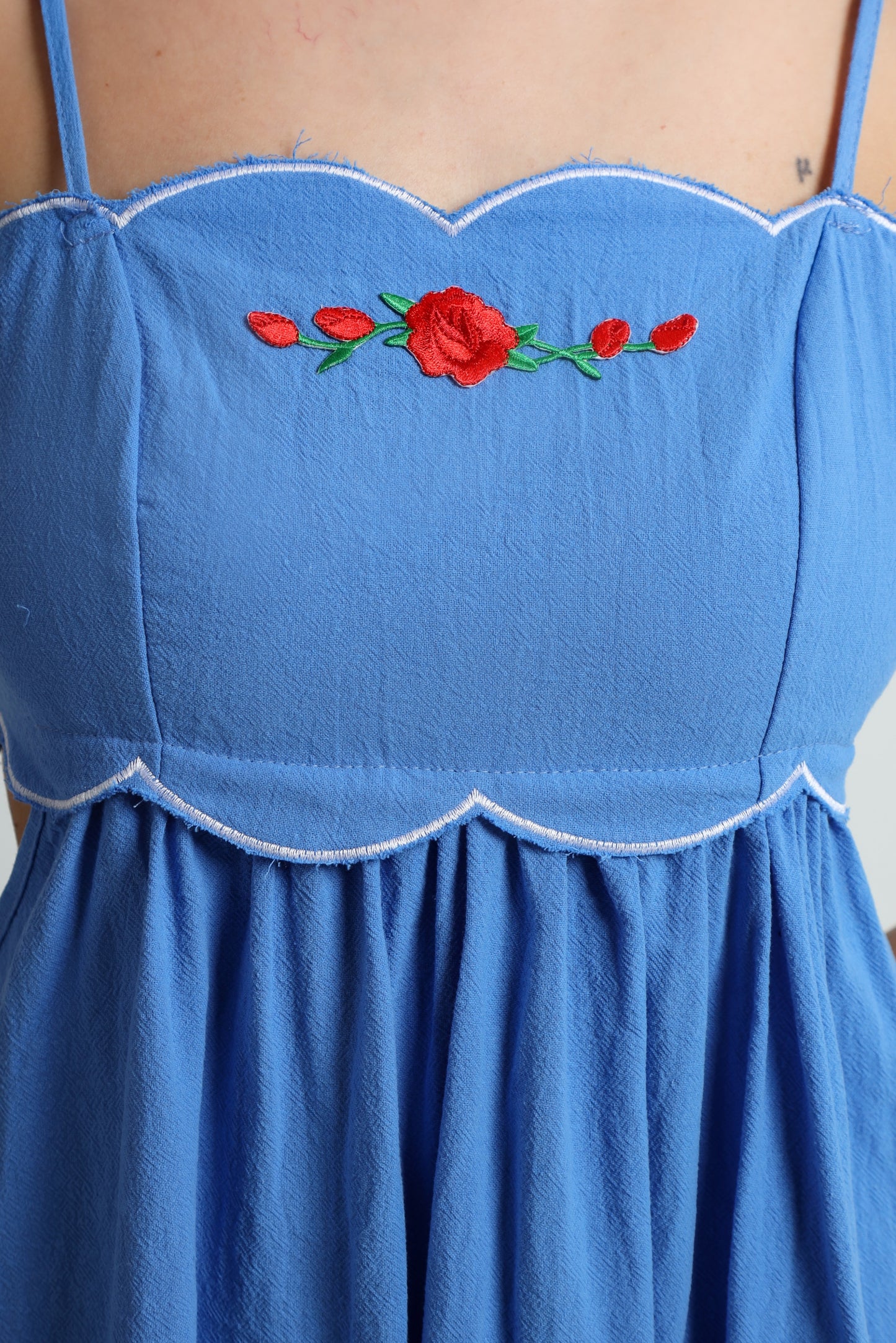 “Camellia” dress in blue