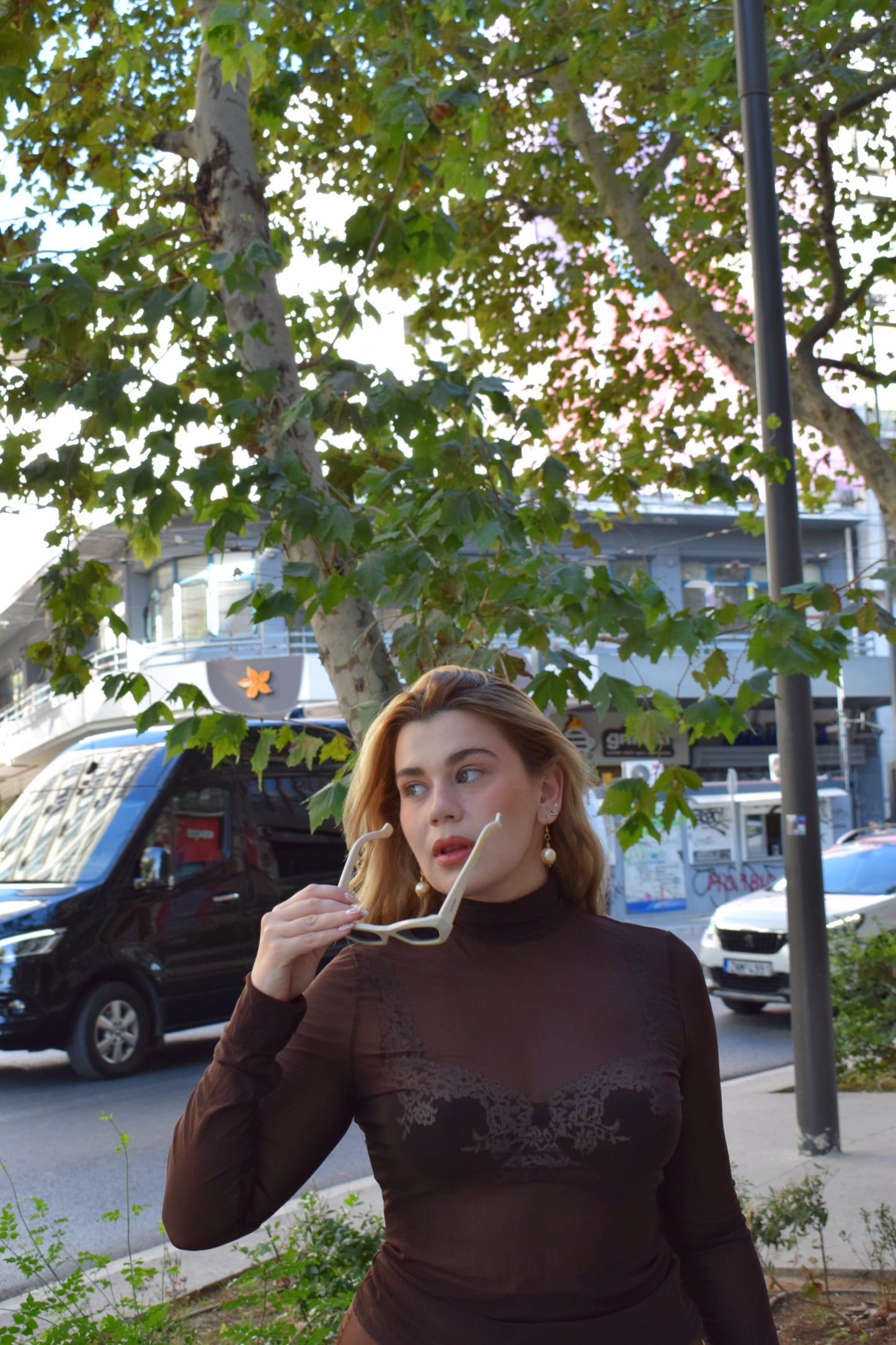 Freesia top in brown