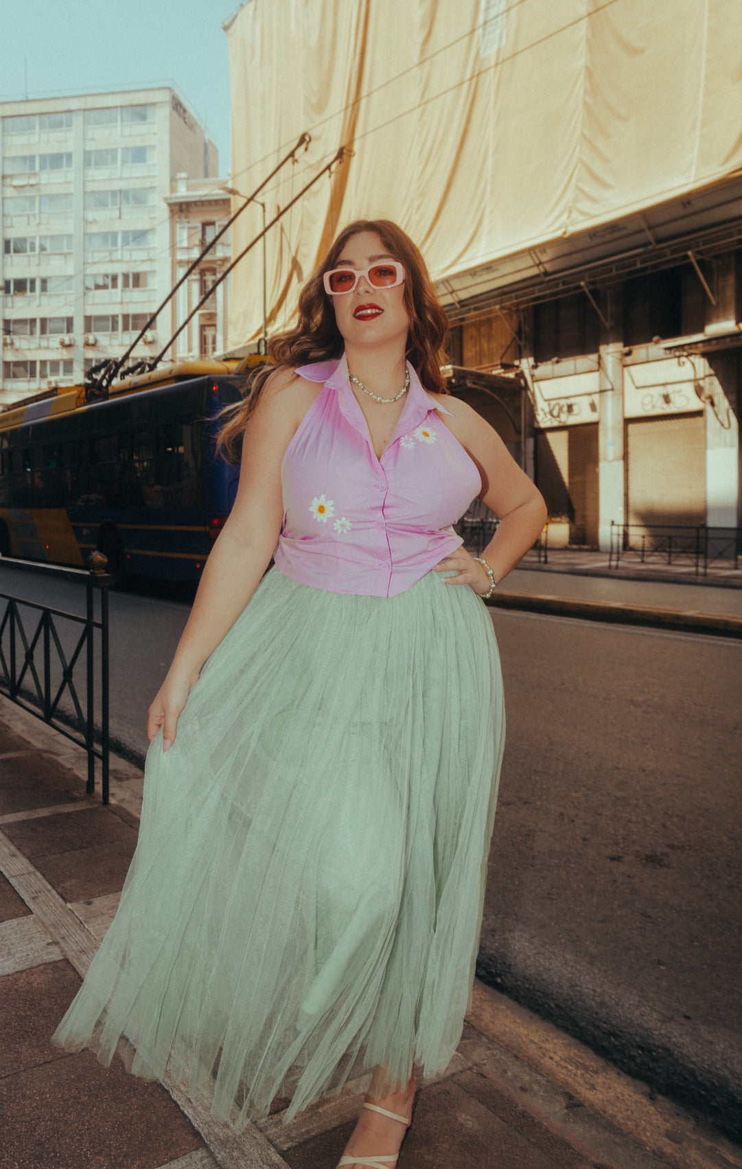 Hydrangea skirt in mint