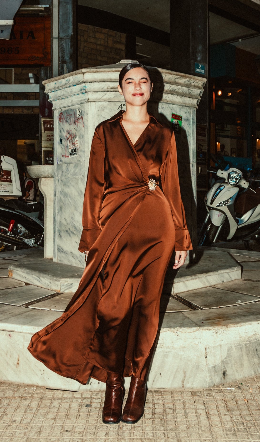 Violeta dress in chocolate brown