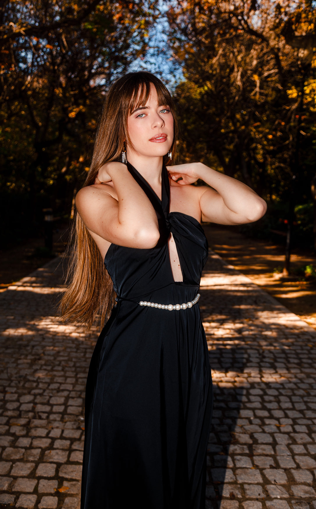 Christmas Rose dress in black