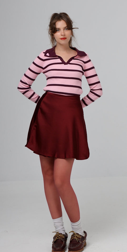 “Linnea” skirt in burgundy