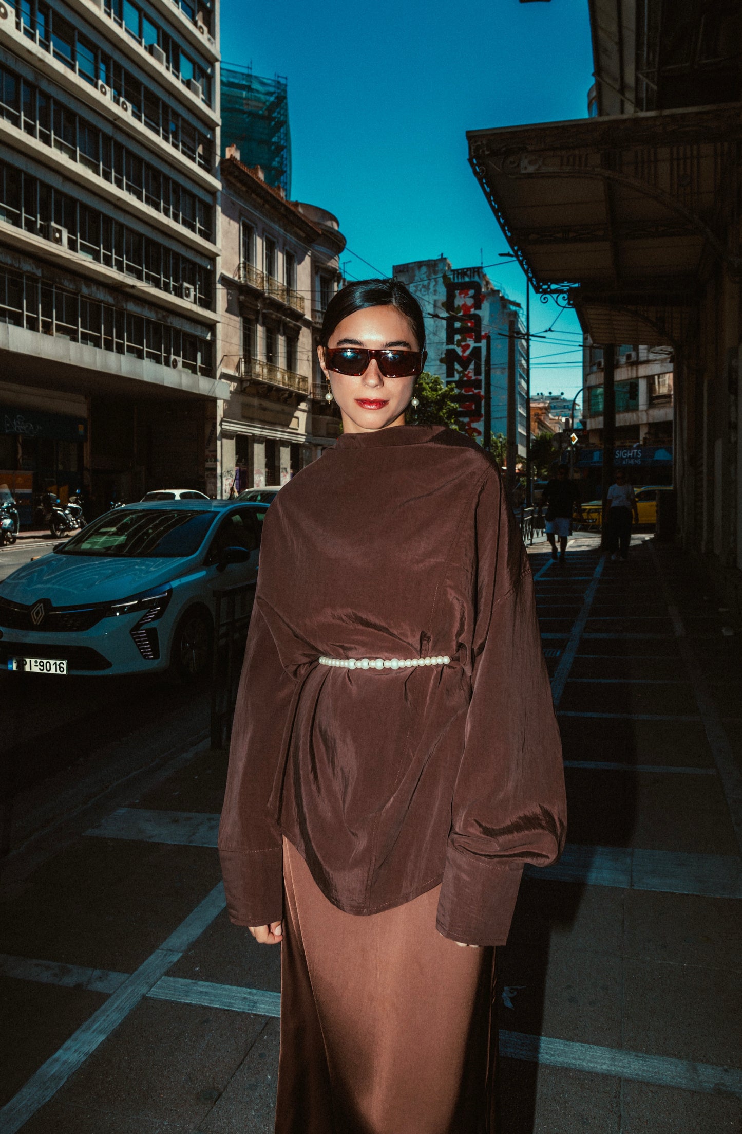 Maple blouse in chocolate brown